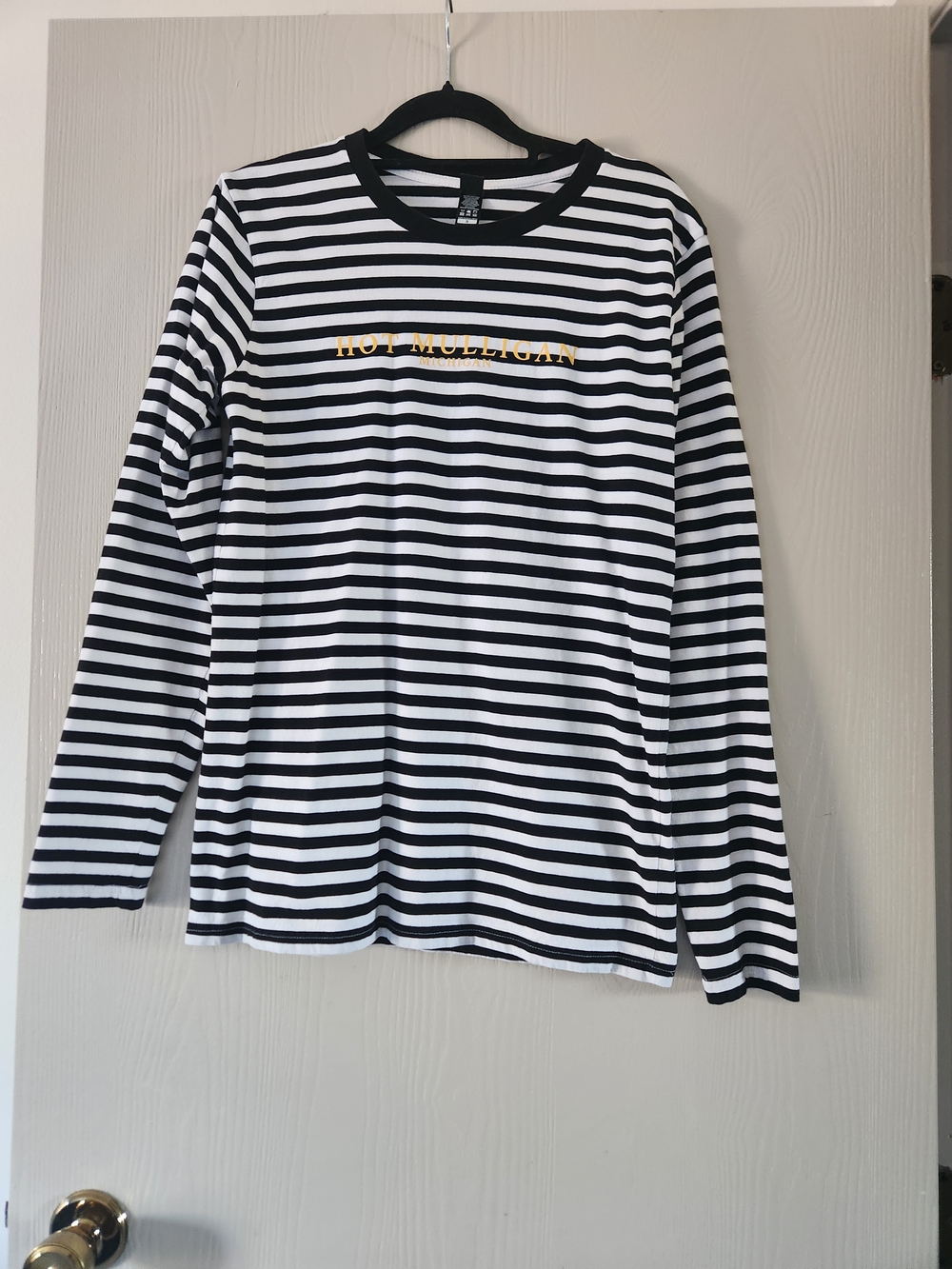 Hot Mulligan Striped Black and White Tee